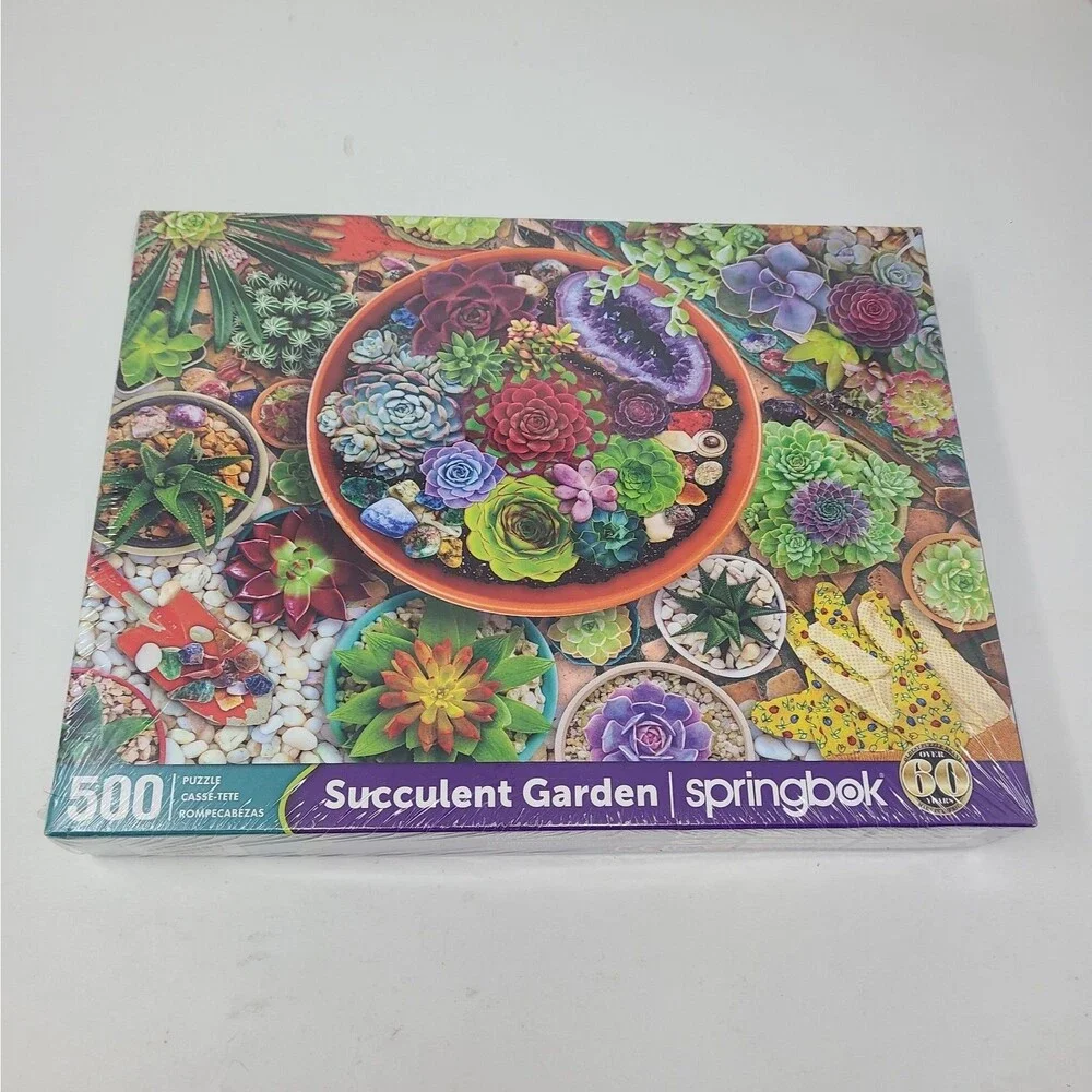 Springbok Succulent Garden 500 Piece Jigsaw Puzzle New Sealed Flowers Plants